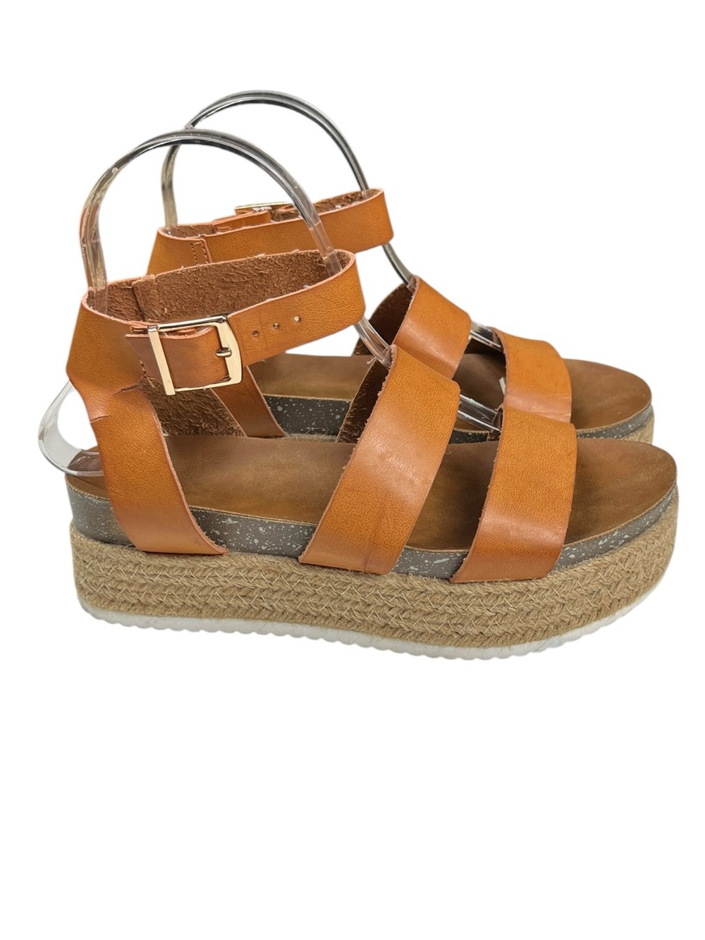 Patrizia by Spring Step Larissa-CA Espadrille Platform Sandals Size EU 37 Cognac